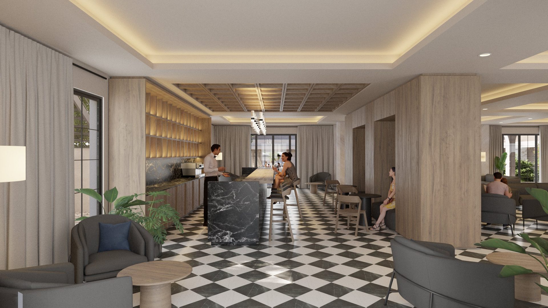 The lounge bar at Nobilis Corfu