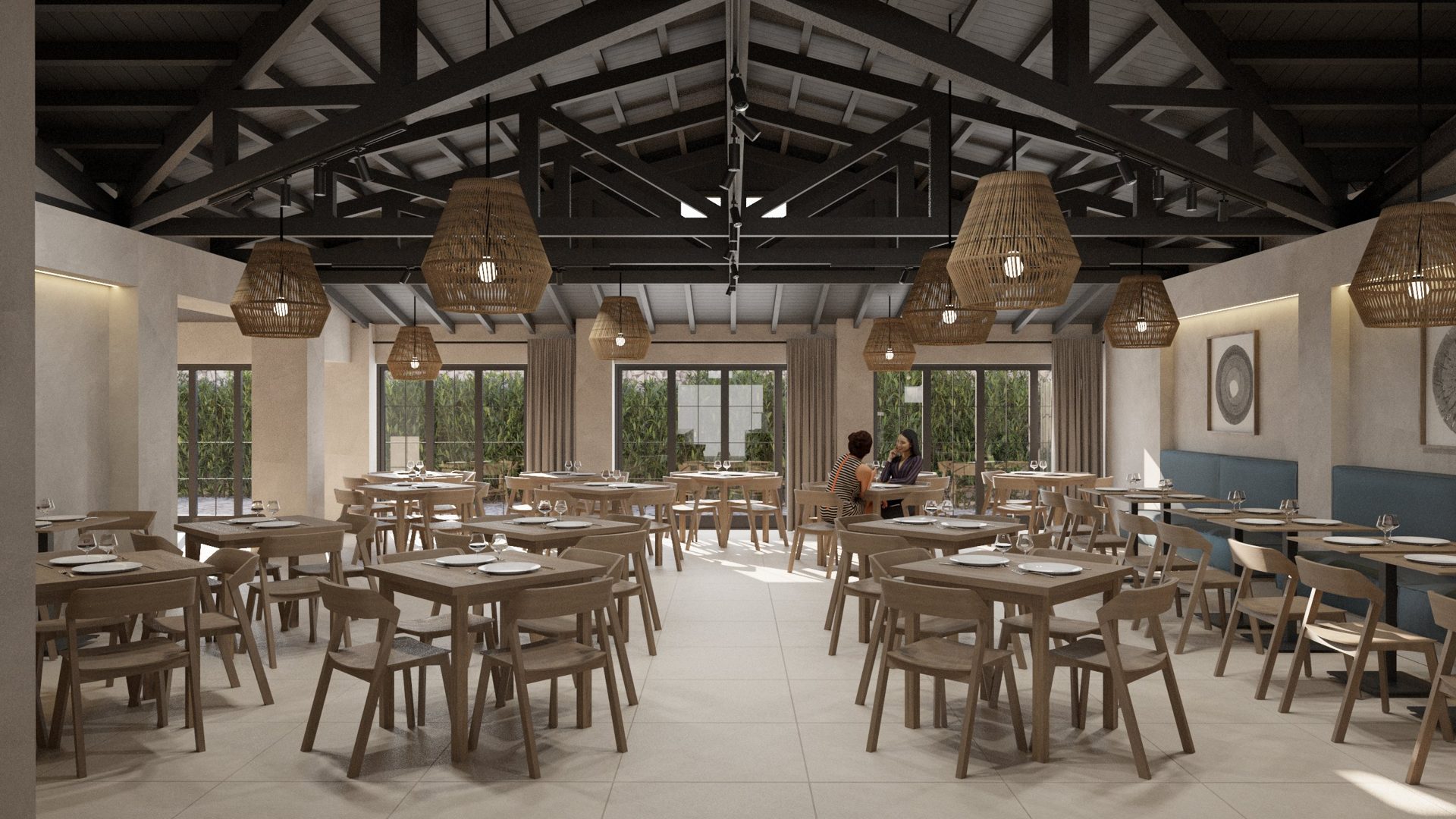 The main restaurant at Nobilis Corfu